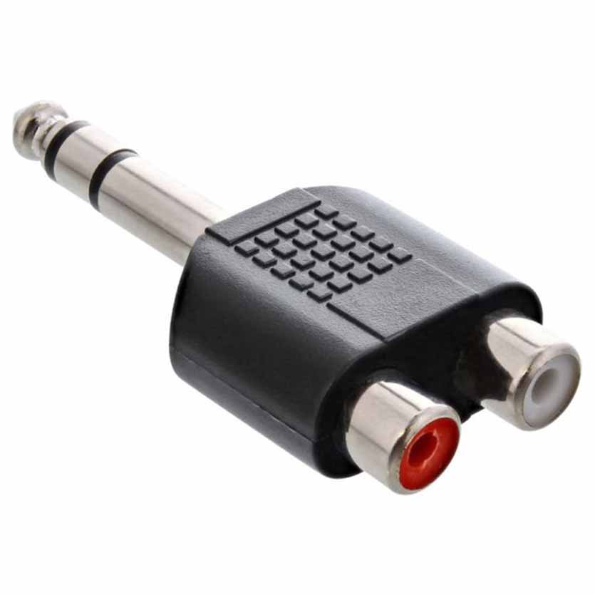 99323 AUDIO ADAPTOR 6.35 MALE TO 2x RCA FEMALE INLINE