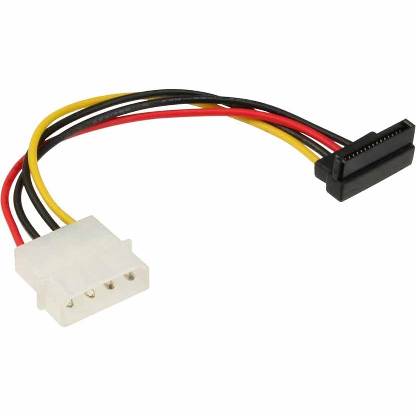 29670W SATA POWER CBL ANGLED 1×4 TO 15pin F/M 0,15m INLINE
