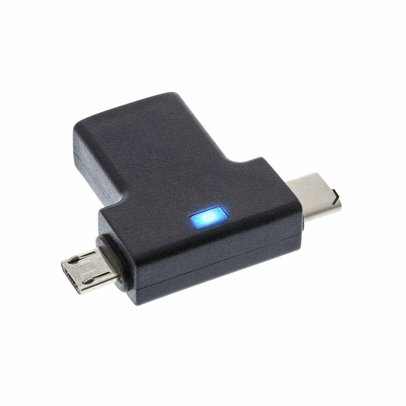 35804 USB3.1 FEM A OTG T-ADAPTOR T-TYPE TO USB TYPE- C AND MICRO USB  INLINE