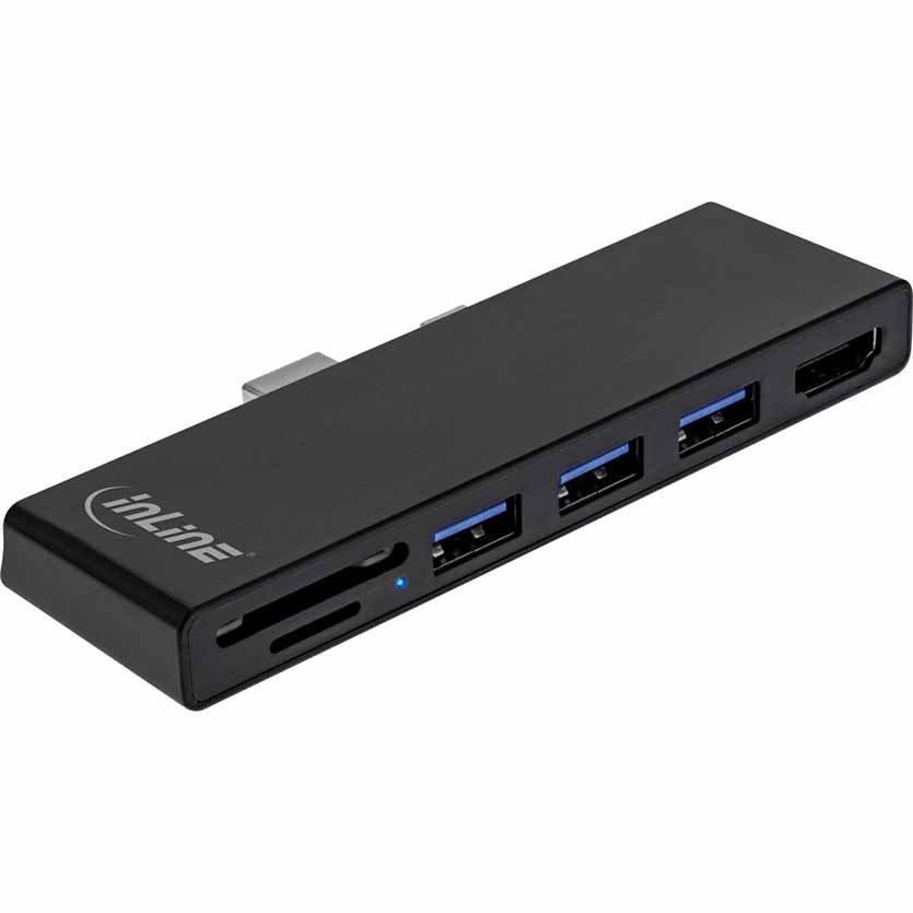35393 MULTI HUB SURFACE PRO 4/5/6 3-PORT USB3.2 TYPEA F, HDMI, 4K, CARDREADER INLINE