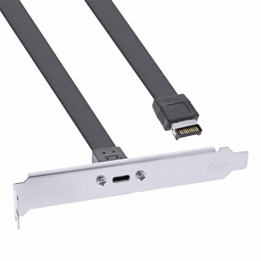 33446G 0.3m BRACKET PCI SLOT W/USB-C SOCKET TO USB3.2 FRONT PANEL KEY-A INLINE