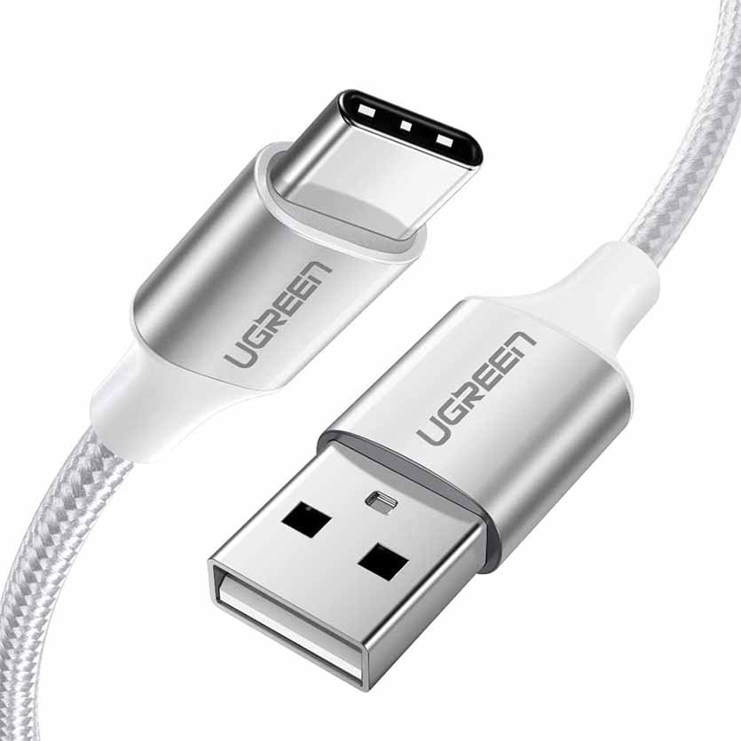 60133 USB TYPE- C 2m SILVER CHARGING CABLE 3A UGREEN