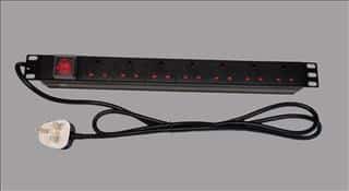 DT-PDU-04-UK  7WAY UK PDU WITH UK PLUG – 2m CORD, ON/OFF SWITCH, 13A FUSE