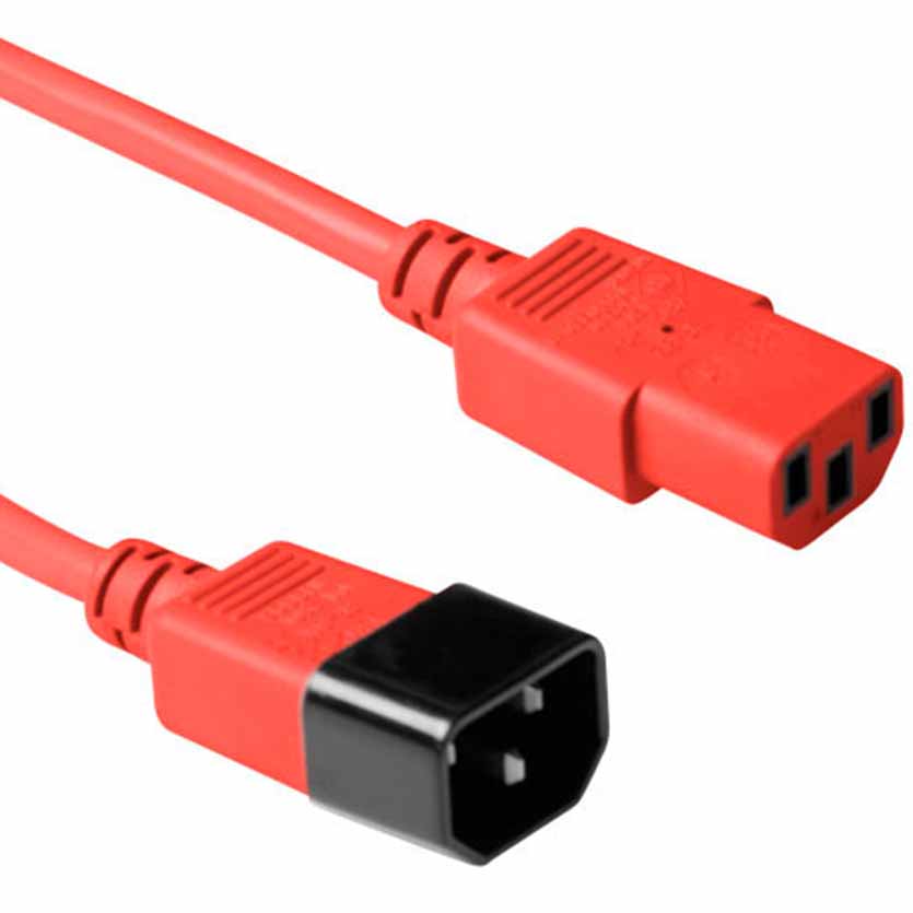 AK5106 1.80m C13 TO C14 POWER EXTENTION CABLE RED ACT