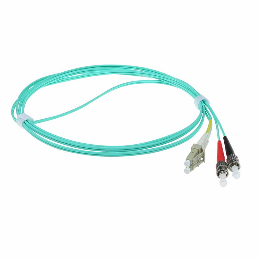 RL7602 2m FIBER PATCH CABLE LC AND ST CONNECTORS MULTIMODE OM3 50/125 DUPLEX LSZH ACT