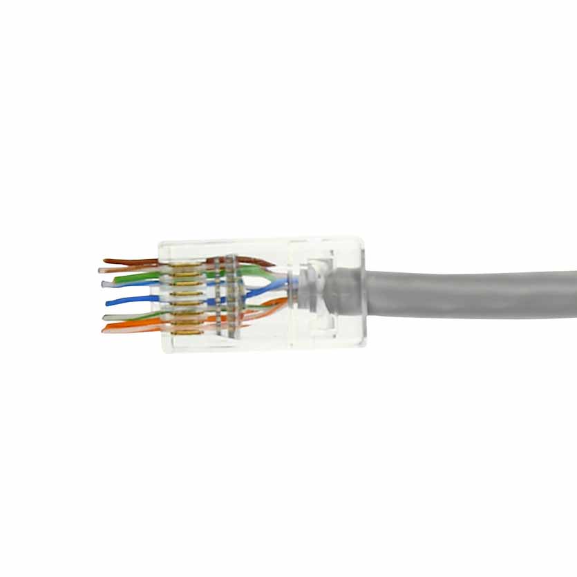TD168B MODULAR PLUG EASY CONNECT PASS THROUGH UNSHIELDED CAT6 (8P/8C) RJ45 25pcs ACT