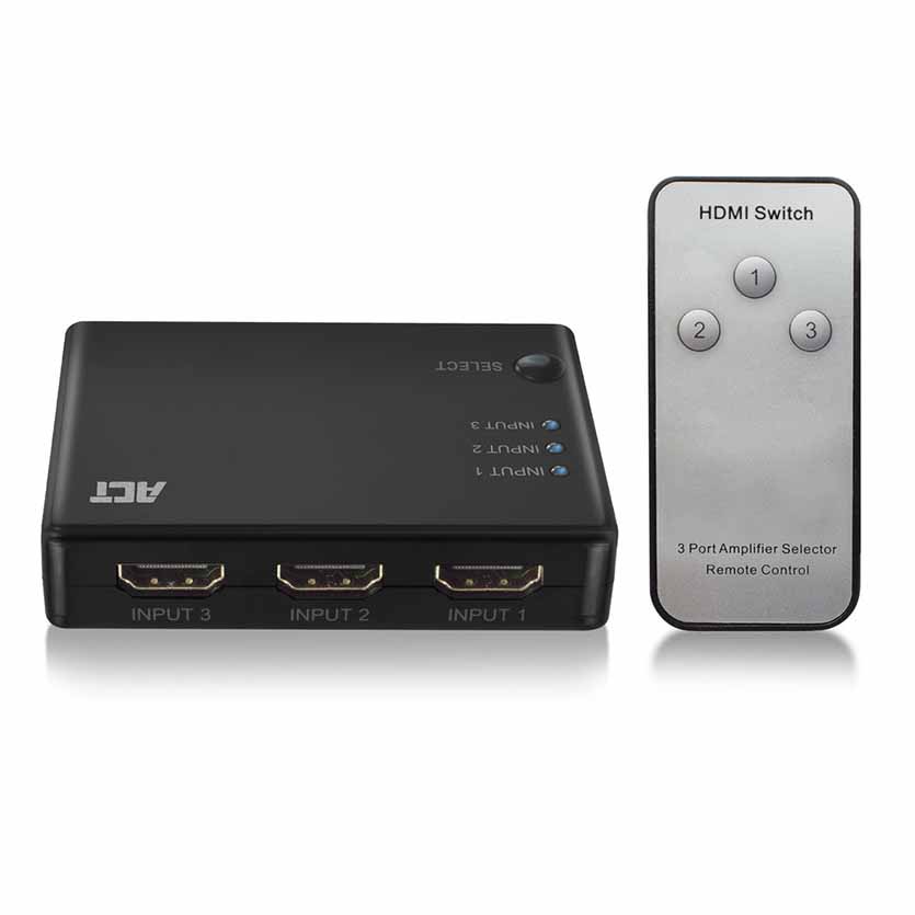 AC7845 HDMI SWITCH 3×1 4K SUPPORT ACT