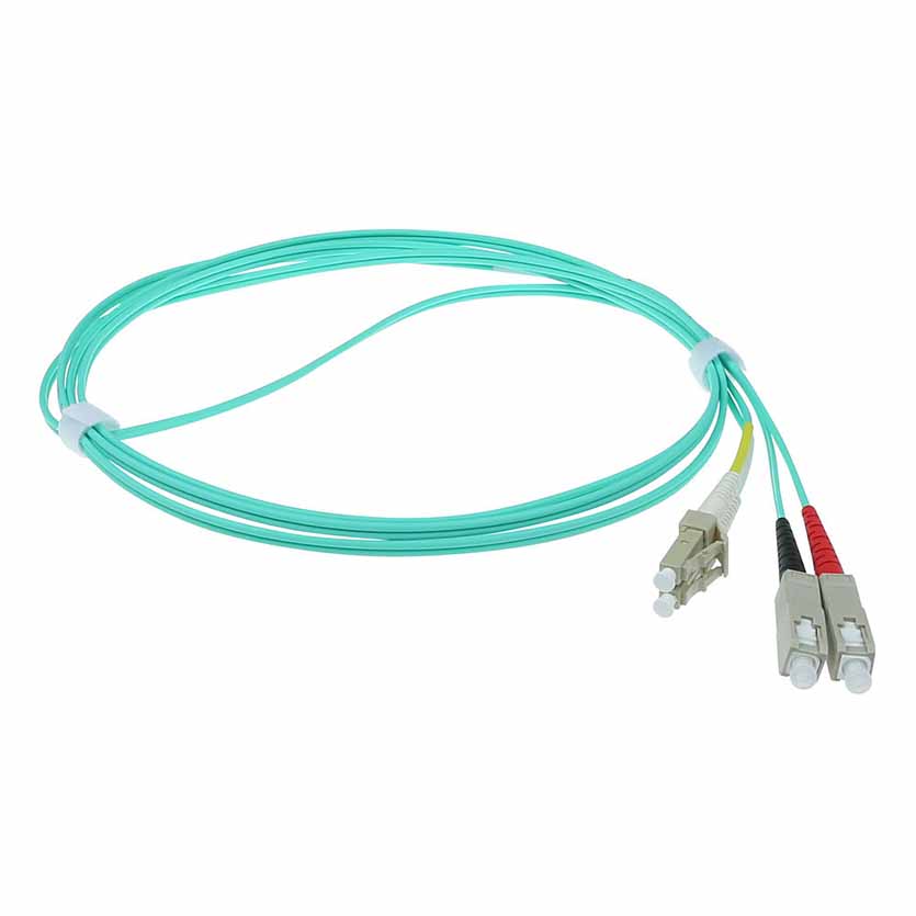 RL8605 5m FIBER PATCH CABLE LC AND SC CONNECTORS MULTIMODE OM3 50/125 DUPLEX LSZH ACT