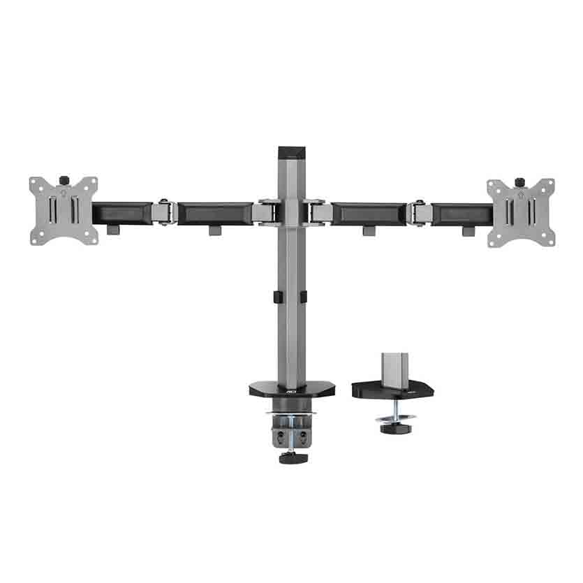 AC8336 DUAL ERGONOMIC MONITOR DESK MOUNT, UPTO32@, 9kg EACH ROT 360 SILVER ACT