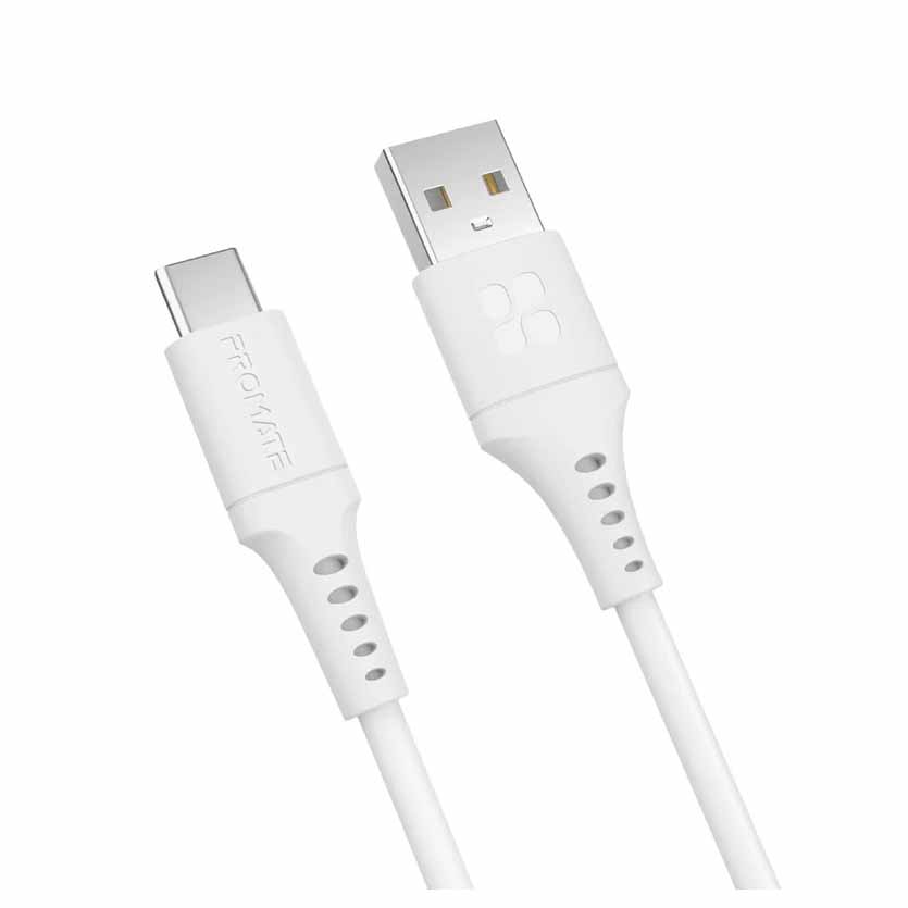 POWERLINK-AC200.WHITE 2m CABLE USB-A TO USB-C DATA SYNC & CHARGE PROMATE