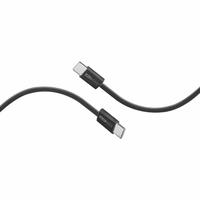 ECOLINE-CC200.BLACK 2m CABLE USB-C 60W DATA SYNC & CHARGE PROMATE