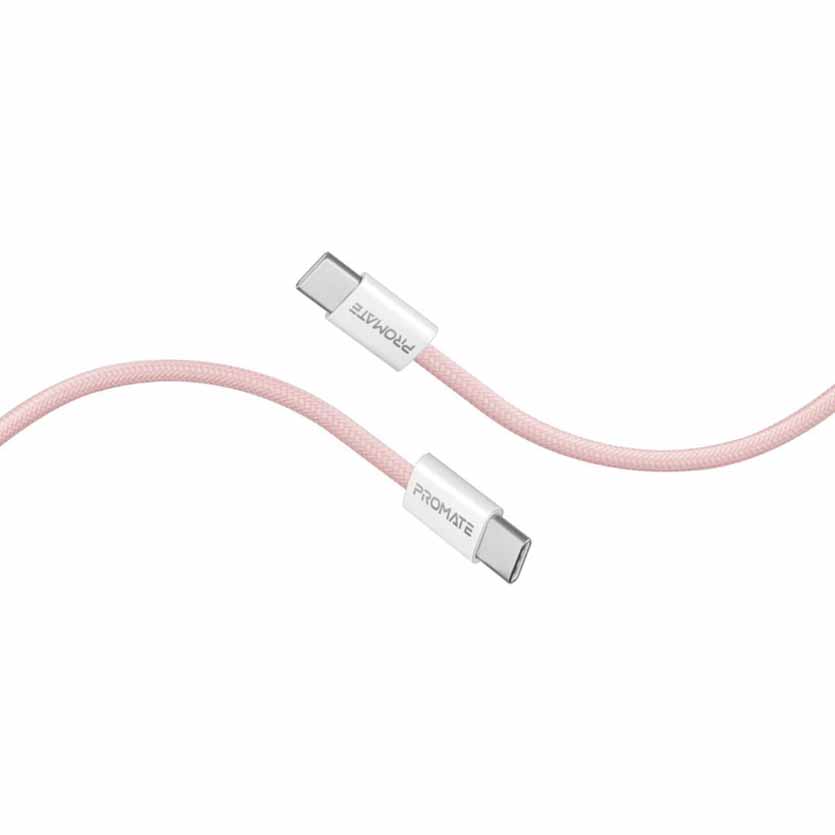 ECOLINE-CC200.PINK 2m CABLE USB-C 60W DATA SYNC & CHARGE PROMATE