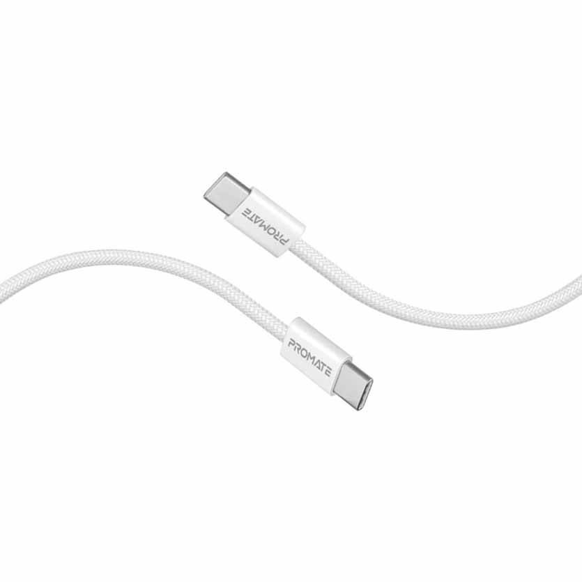 ECOLINE-CC200.WHITE 2m CABLE USB-C 60W DATA SYNC & CHARGE PROMATE