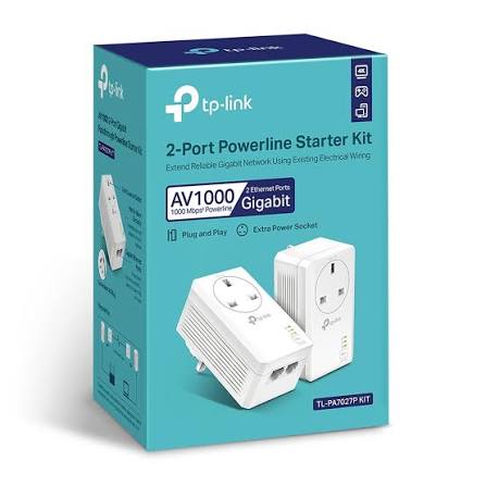 TL-PA7027P KIT AV1000 GIGABIT PASSTHROUGH POWERLINE STARTER KIT TP-LINK