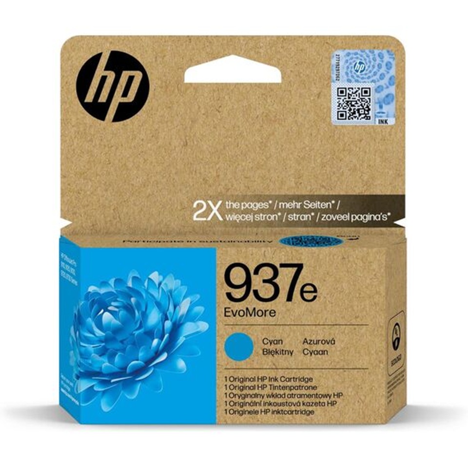 HP937E High Capacity Cyan Ink Cartridge – (4S6W6NE) 1,650 pages