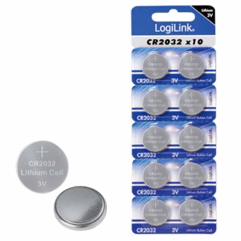 CR2032B10 LITHIUM BUTTON CELL CR2032 ULTRA POWER LOGILINK