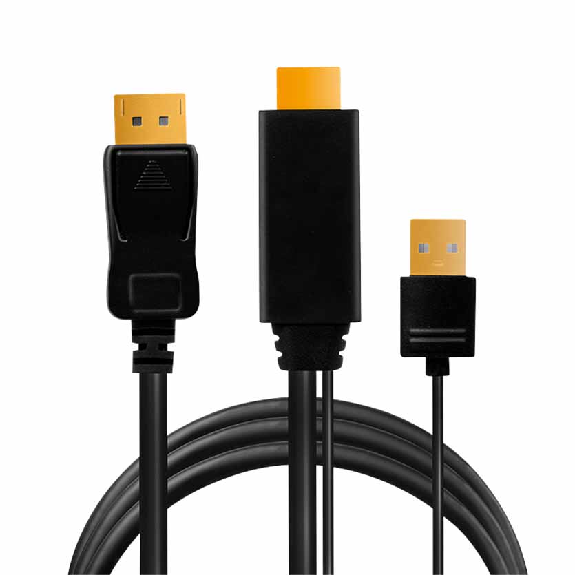 CH0091 2m USB + HDMI TO DISPLAY PORT 4K 30Hz M/M CABLE LOGILINK