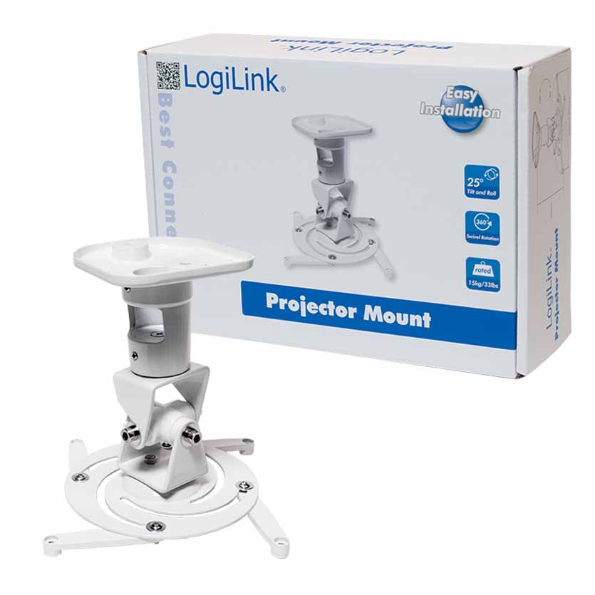 BP0003 PROJECTOR CEILING MOUNT, ARM LENGTH 220mm, WHITE LOGILINK