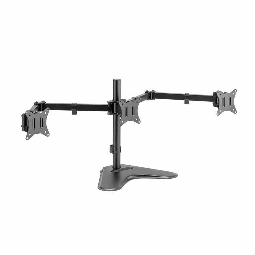 BP0174 TRIPLE MONITOR STAND, 13-27″, MAX.7KG W/SMARTPHONE HOLDER LOGILINK