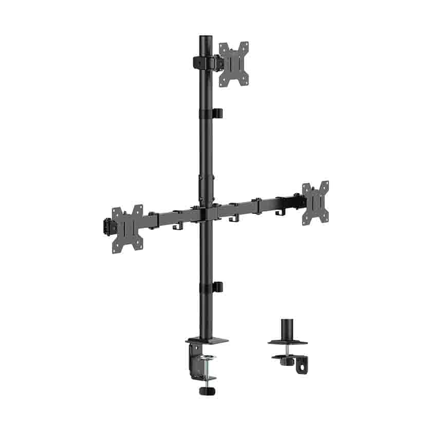 BP0218 TRIPLE MONITOR DESK MOUNT, 17-32″, 10kg/ARM 376mm LENGTH LOGILINK