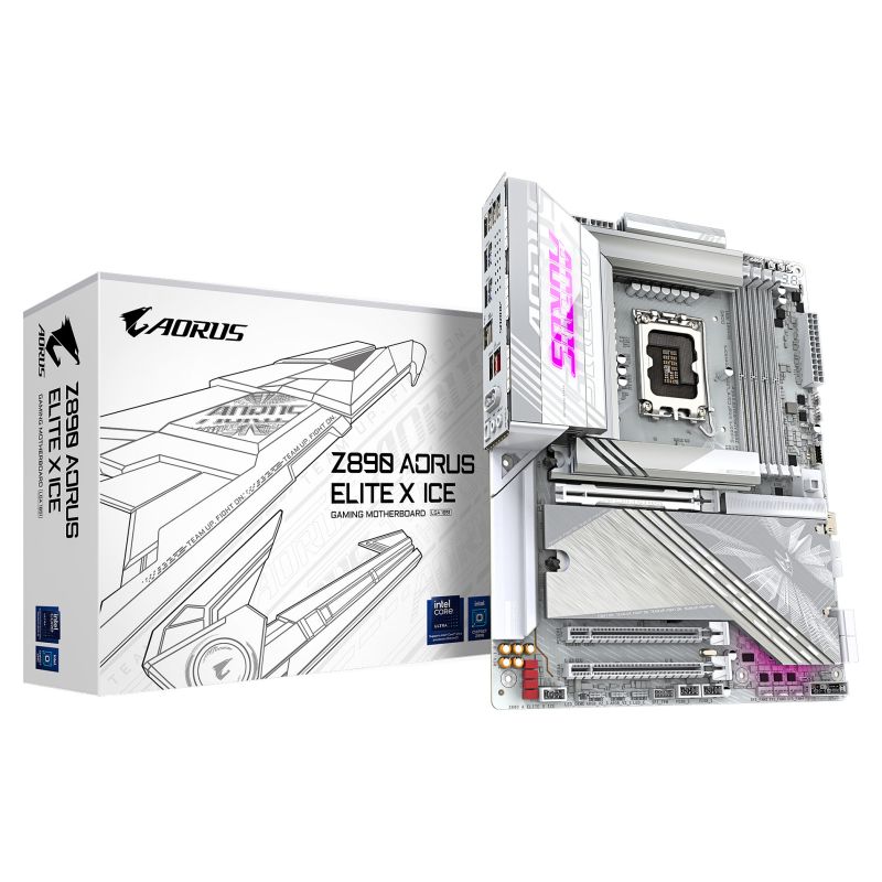 Z890 AORUS ELITE X MOTHERBOARD, WIFI-7 ICE S1851, DDR5, ATX, WHITE, GIGABYTE
