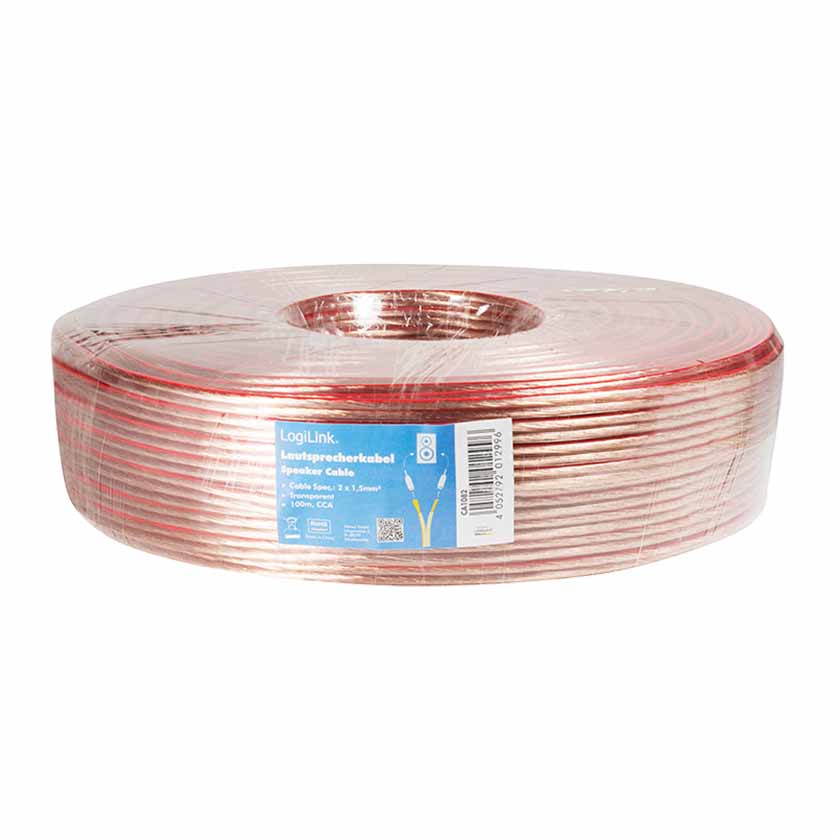 CA1082 100m SPEAKER CBL 2×1.5mm² LOGILINK