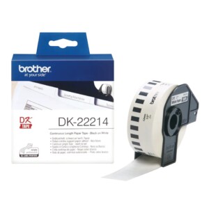 DK22214 BROTHER White Continuous Length Paper Tape (12mm x 30.48m)