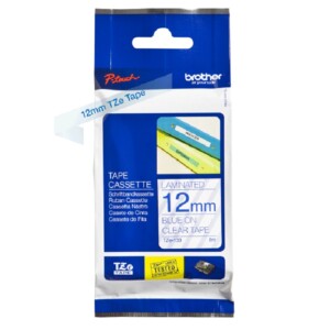 TZe133 (S) 12mm BLUE ON CLEAR 8m BROTHER P-TOUCH TAPE