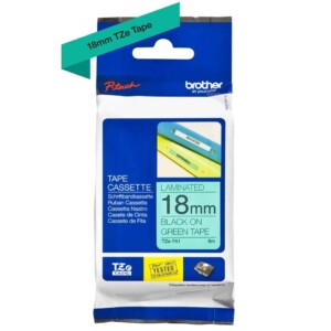 TZe741(D) 18mm Black On Green Tape
