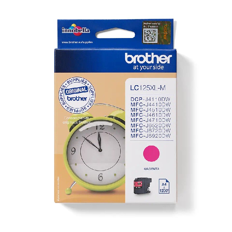 LC125XLM BROTHER MAGENTA INK 1200P HIGH YIELD MFCJ4410/4510/4610/4710