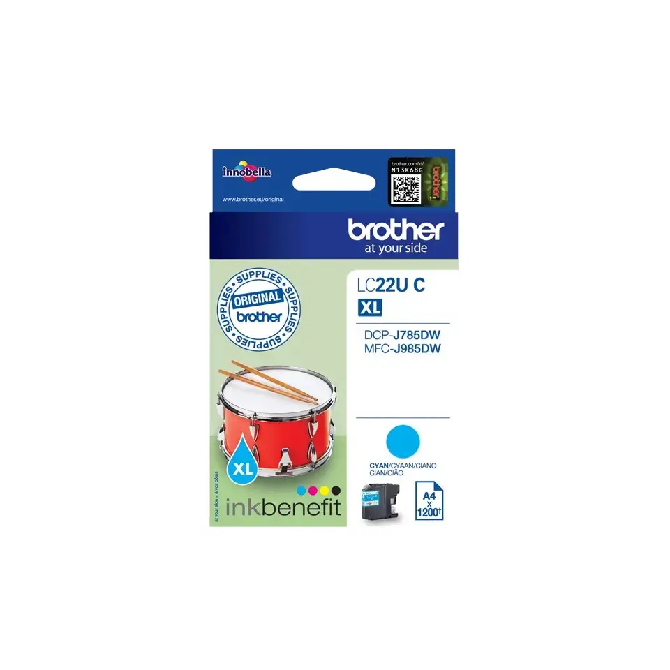 LC22UC BROTHER CYAN INK 1200P FOR DCP785DW/MFCJ985DW