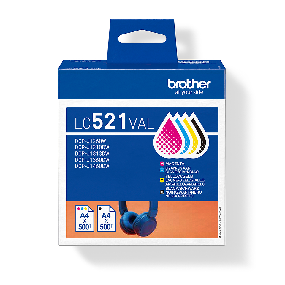 LC521VAL ink cartridge 500 pages each ( DCPJ1260W/1360DW)